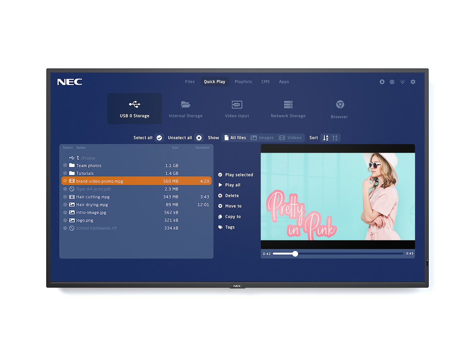 NEC MultiSync® MA491-MPi4 LCD 49" Midrange Large Format Display (inkl. NEC MediaPlayer)